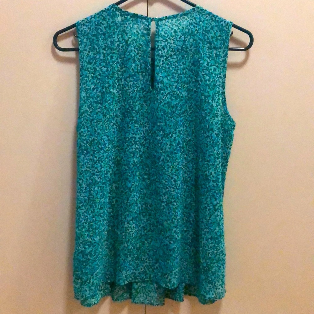 Michael Kors top S, green abstract print - Picture 4 of 8